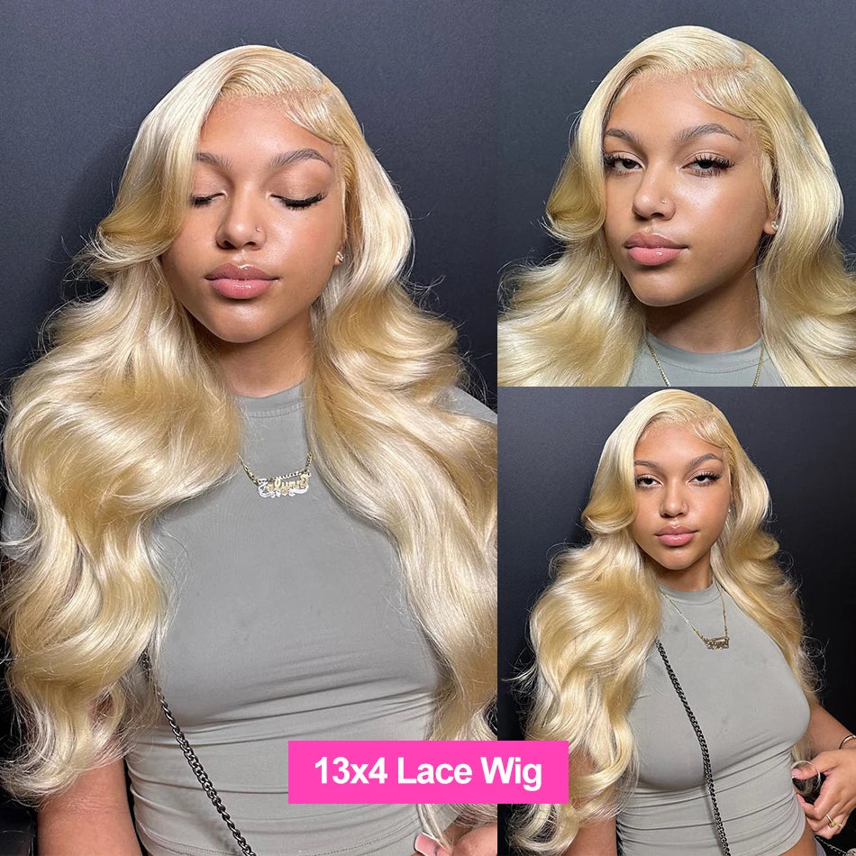 200% Body Wave 13x4 Human Hair Blonde Wig Water Wave 613 HD Lace Frontal Wig Brazilian 13x6 Colored Lace Front Wigs For Women