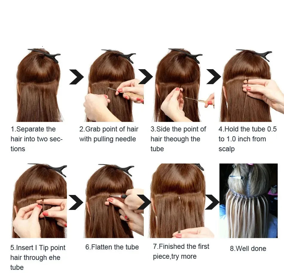 I Tip Keratin Hair Extensions Real Human Hair Pre Bonded Micro Beads Hair Capsules Micro link Capsules Hair 14-22" 30g/1pack