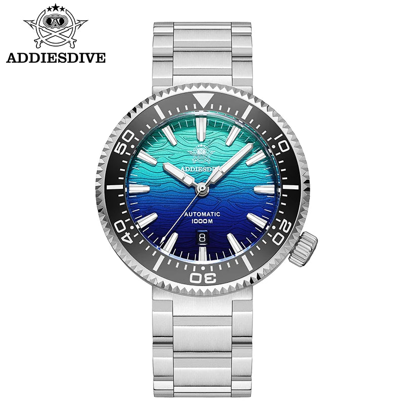 ADDIESDIVE AD2526 Automatic Mechanical Dive Watch Japan 8215 1000M Water Resistant Sapphire Double Dome Ceramic Bezel BGW9