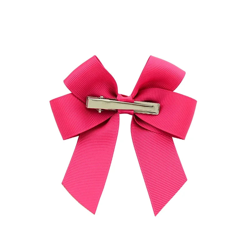 20pcs Satin Ribbon Bowknot Hair Clips - Boutique Barrettes