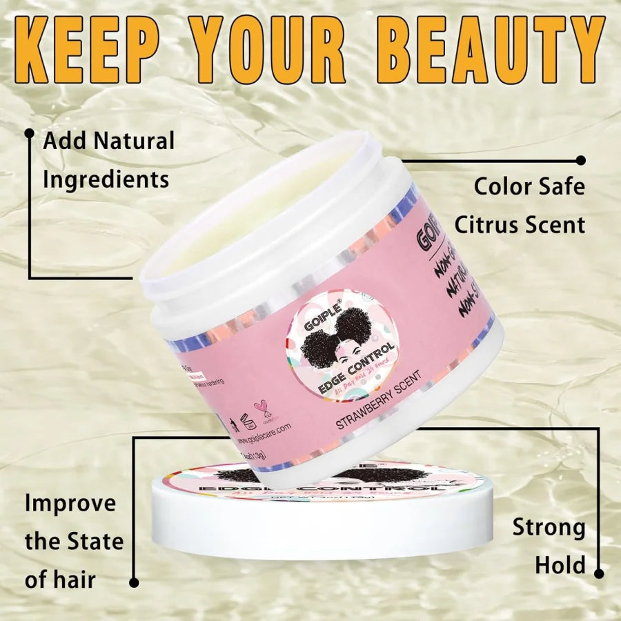 Edge Control Wax & Braid Mousse Set Twist Locs Braid Foam Styling Gel for Black Hair Braids Edge Smoother Rosemary Growth Oil