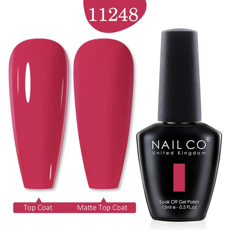 NAILCO Red Colors Series 15ML Nail Gel Polish Nail Supplies Semi Permanent For Nail  Art Manicure Soak Off LED UV Hybrid Varnish