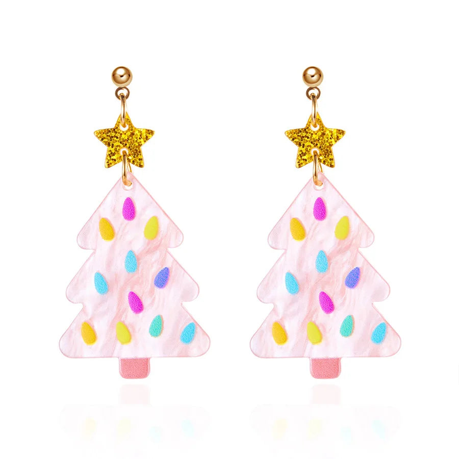 Stylish Christmas Elements Women Earrings Santa Claus Milu Deer Tree Pendant Eardrop Trinket Girls Gift Ear Atmosphere Ornaments