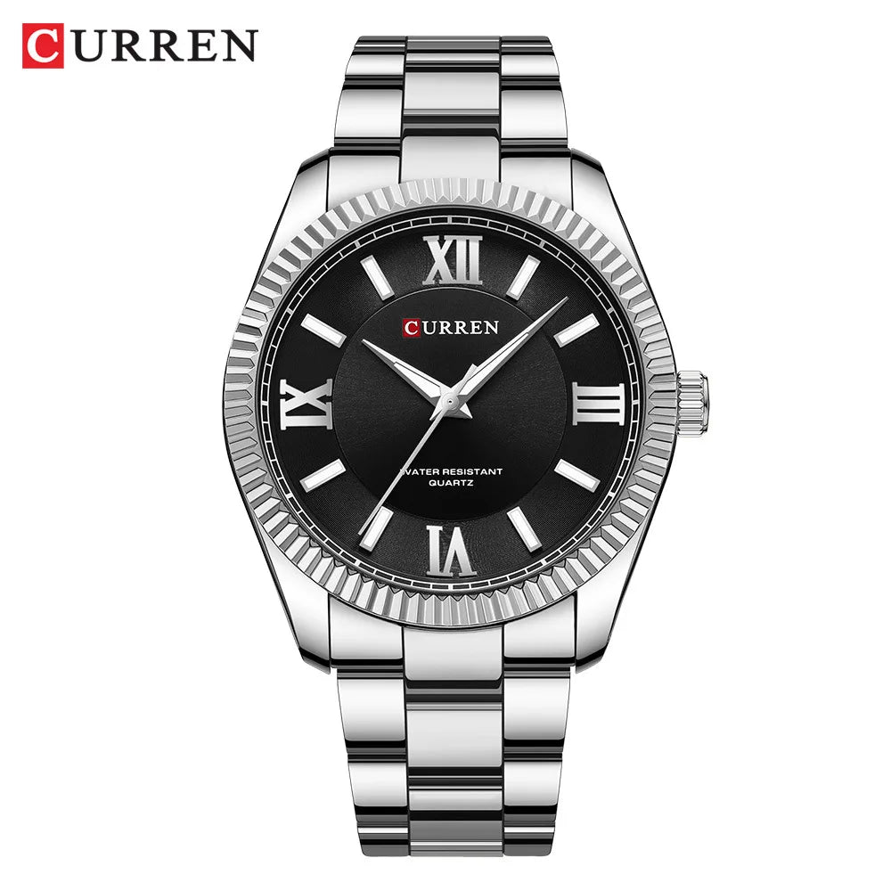 CURREN 8453 Men's Quartz Watch Fashionable Elegant Waterproof Luminous Stainless Steel Strap Business Men's Watch reloj hombre