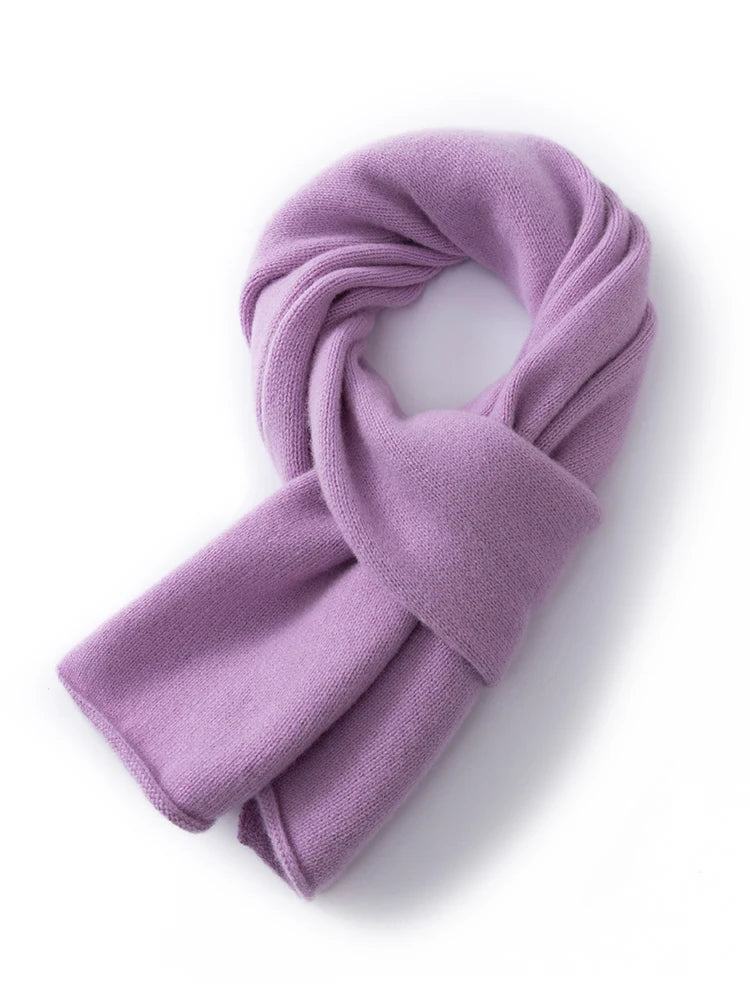 100% Wool Winter Scarf - Knitted Shawl Wrap