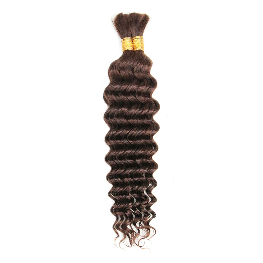 Blonde Human Braiding Hair for Boho Braids Highlights No Weft Virgin Brazilian Curly Deep Wave Bulk Hair Extensions for Braiding