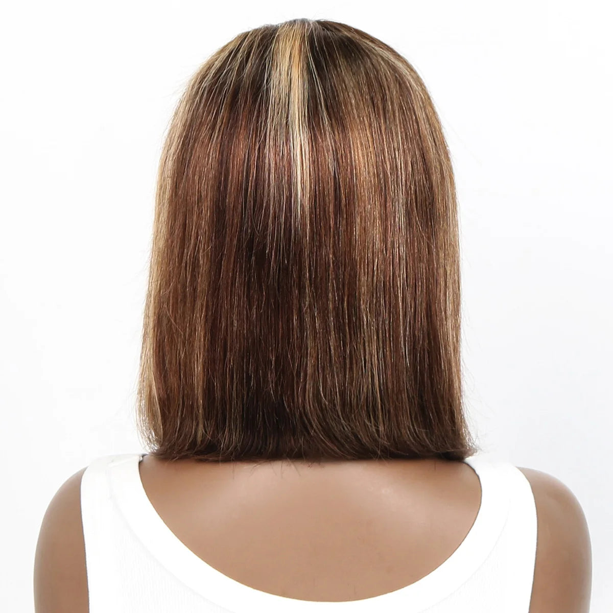 Brazilian 4x4 Lace Closure Wig Highlight Colored Human Hair Wigs Highlight Brown Bob Wigs Straight Remy Hair 180 Density On Sale