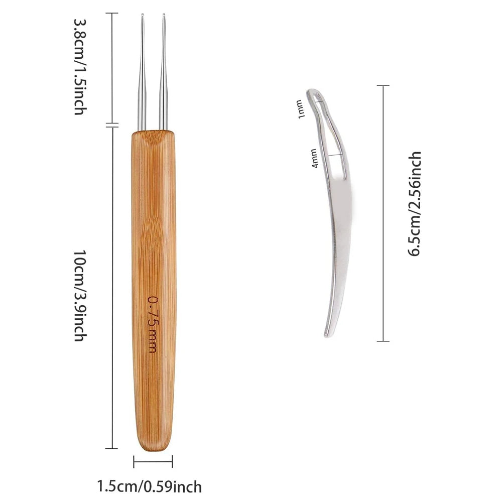 8 Pcs Dreadlock Crochet Hook Tool, Braid Hair Dreadlocks Needle Weaving Crochet Wig Tool