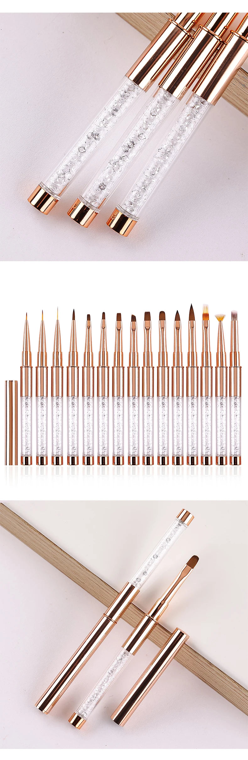 Nail Art Acrylic Liquid Powder Carving UV Gel Extension Builder Painting Brush Lines Liner Drawing Pen Manicure Tool Born Pretty