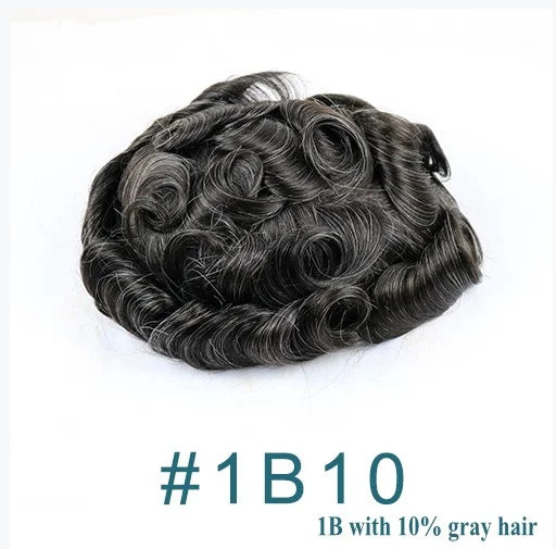 1B20 1B50 Grey Black Hair Breathable Q6 Human Hair Toupee for Men Natural Hairline Bleach Knots Swiss Lace Capillary Prosthesis