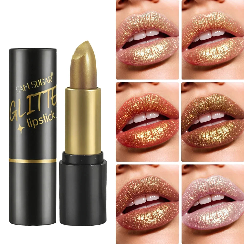 Shimmer Lipstick Moisturizing Long Lasting Waterproof Non Transfer Pearlescent Glossy Lip Gloss