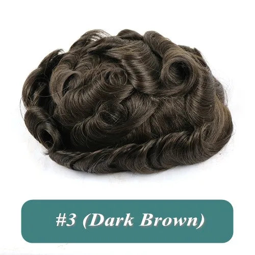 Men's Hair Replacement System - 30mm Wave Toupee with Skin Base