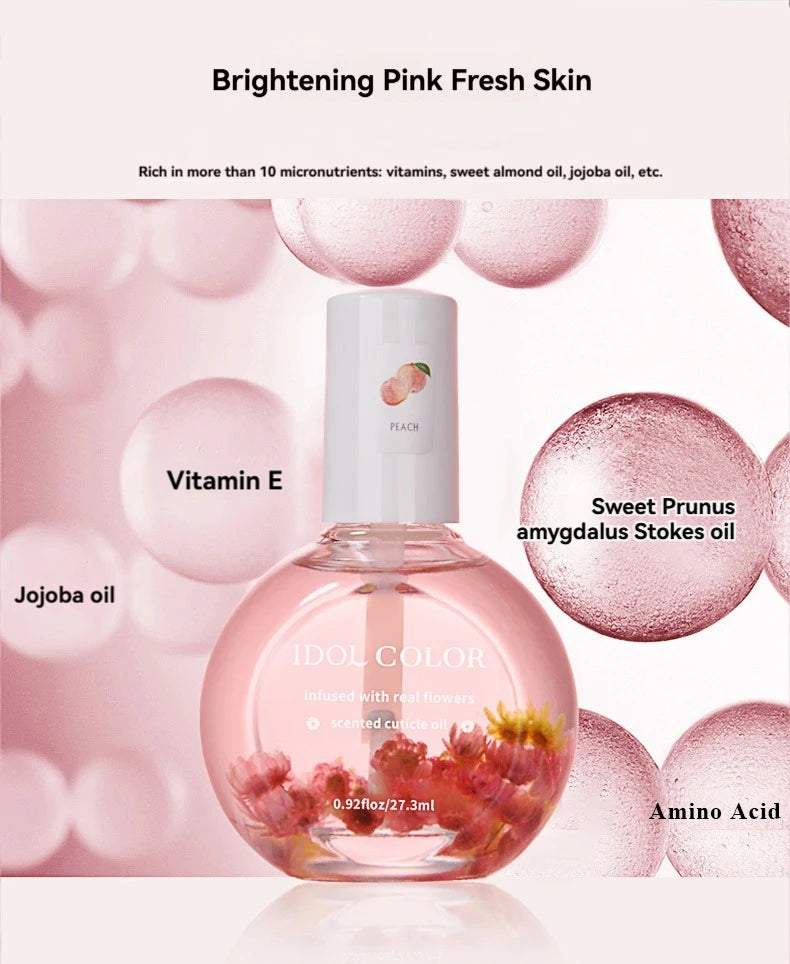 Nail Dry Flower & Cuticle Nutrition Oil, Nail Strengthening Polish, Vitamin Supplement for Preventing Cuticle and Hangnails