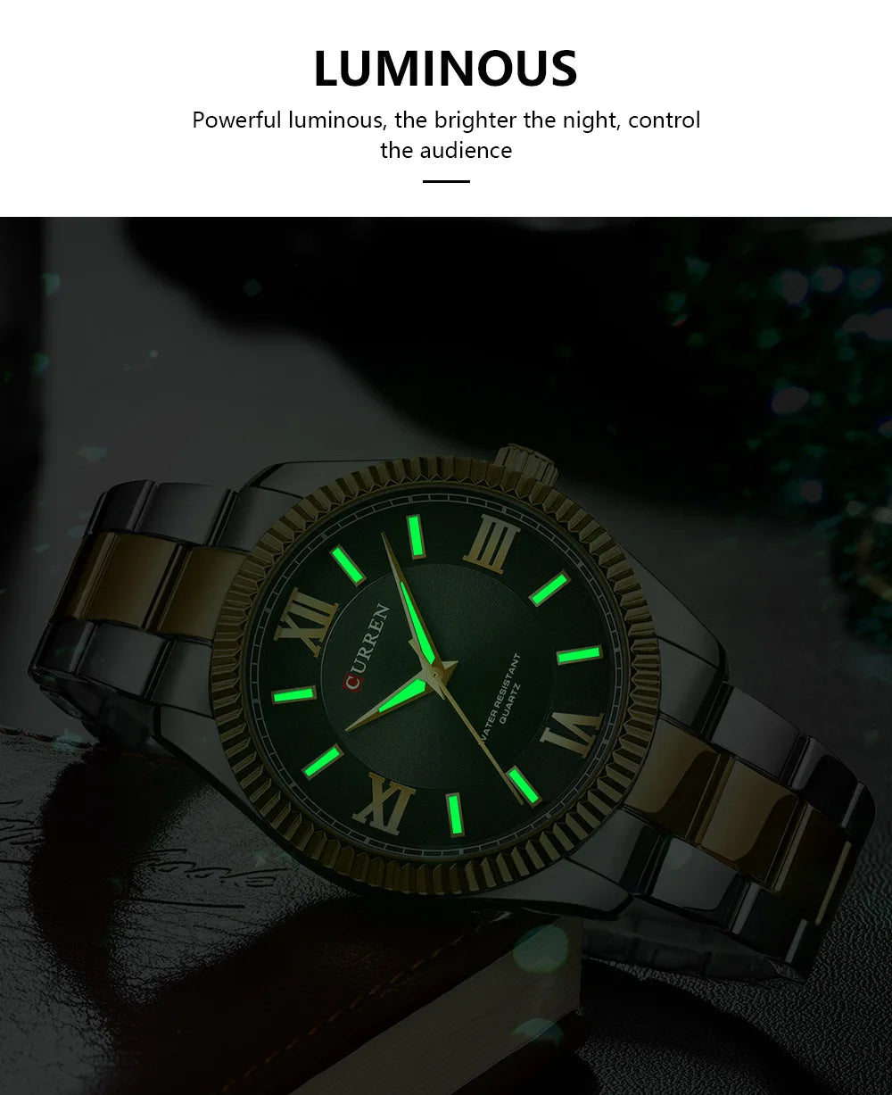 CURREN 8453 Men's Quartz Watch Fashionable Elegant Waterproof Luminous Stainless Steel Strap Business Men's Watch reloj hombre