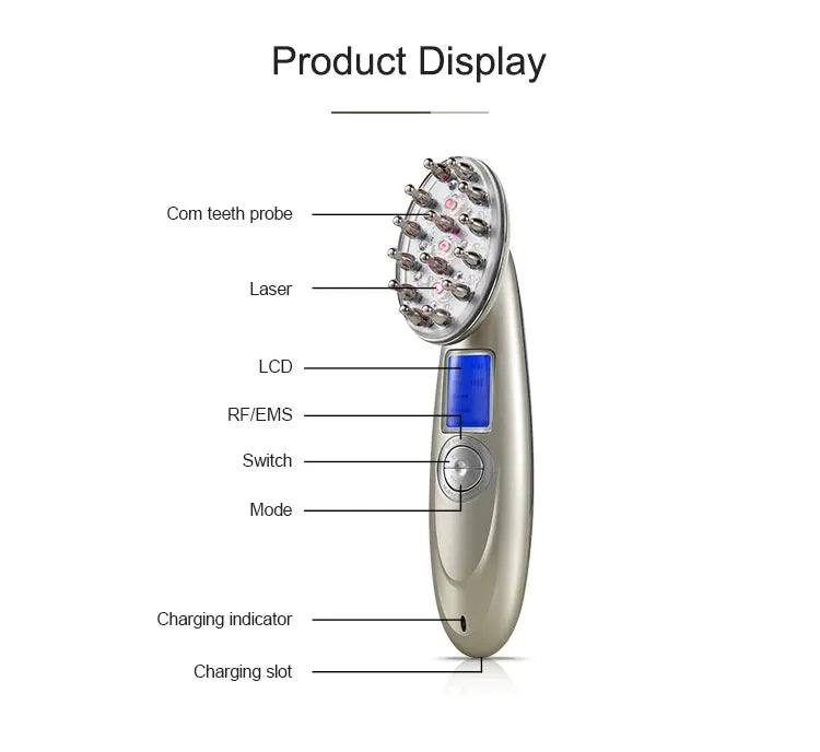 Electric Laser Hair Growth Comb Anti Hair Loss Massage Therapy Infrared RF Red Light EMS Vibration Massager Hair Brush Hair Care