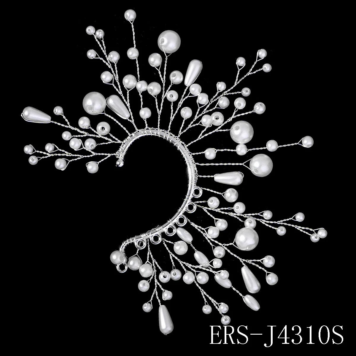 Super Fairy Bridal Earrings Handmade Pearl Rhinestone Ear Clip Forest Flower Ear Bone Clip Design Sense and Temperament Ear Hook