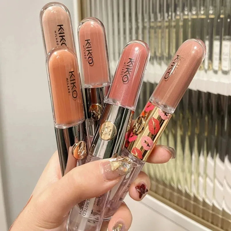 Hot Sales 3D Liquid Lip Glaze Transparent Lip Mirror Lipstick Nourishing Glossy Full Lips Not Fading Milk Tea Bean Paste Makeup