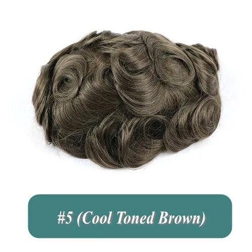 Men's Hair Replacement System - 30mm Wave Toupee with Skin Base