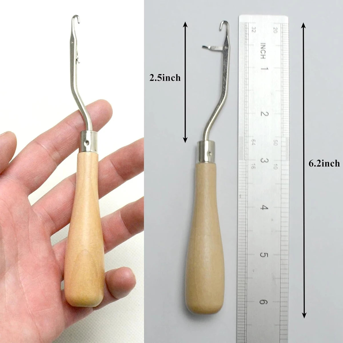 Latch Hook Crochet Needle - Wooden Dreadlocks Hair Extension Tool