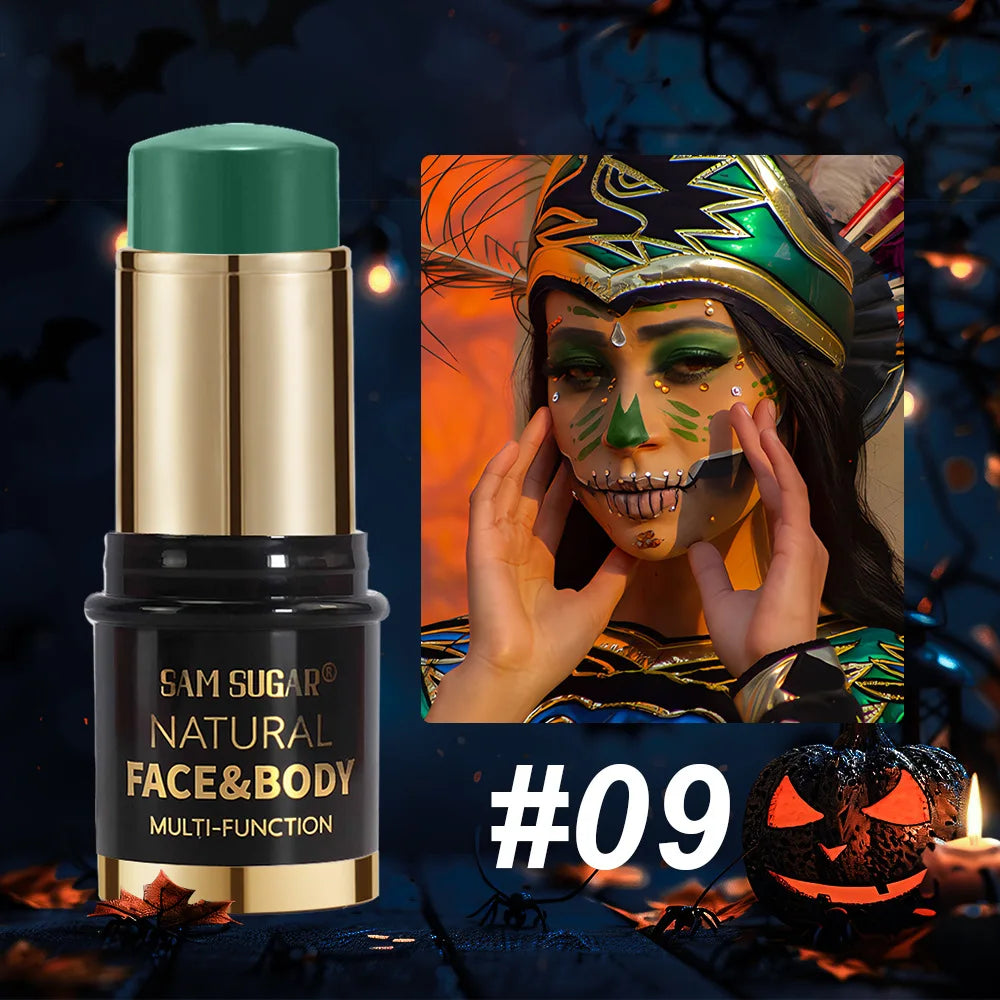 12-Colors Black White Halloween Makeup Waterproof Face & Body Paint Stick Neon Colorful Blue Green Yellow Face Paint Cosmetics