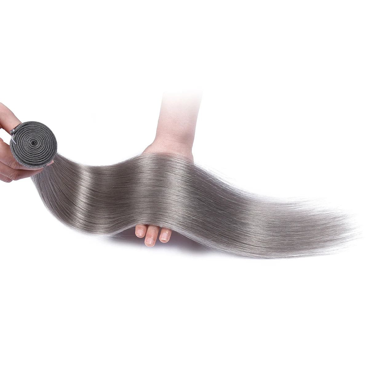 Gray Hair Weft Bundles Brazilian Grey Straight Human Hair Bundles Three Pieces Hair Weaving HairUGo Brazilian 10-30 Inches