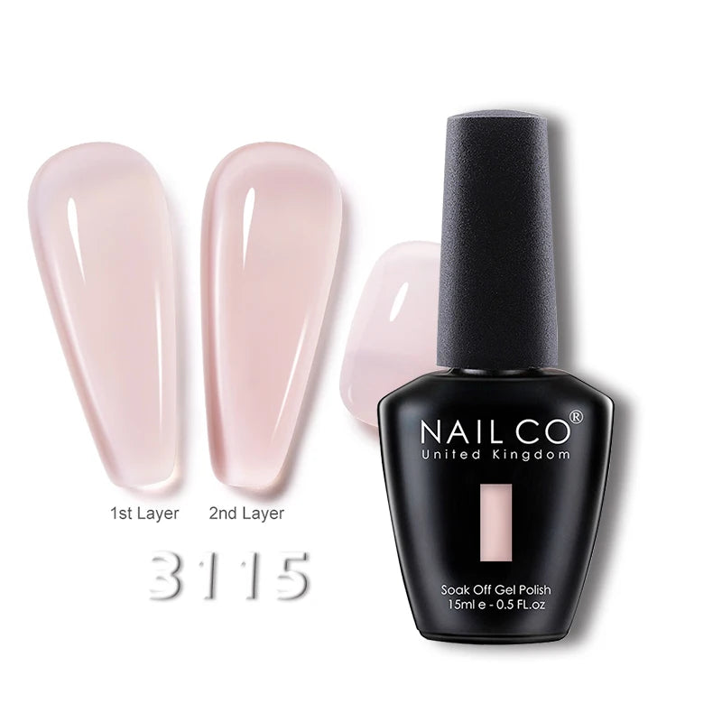 NAILCO 15ml Translucent Gel Nail Polish Semi-permanent Enamels Varnish For UV Nails Art Hybrid LED Nail Gel Transparent Manicure
