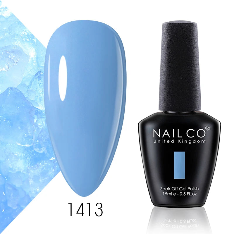 NAILCO 15ml Blue Gel Polish UV Gel Polish Varnish Hybrid DIY Nails For DIY Manicure Semi Permanent Soak Off LED Gel Nail Polish