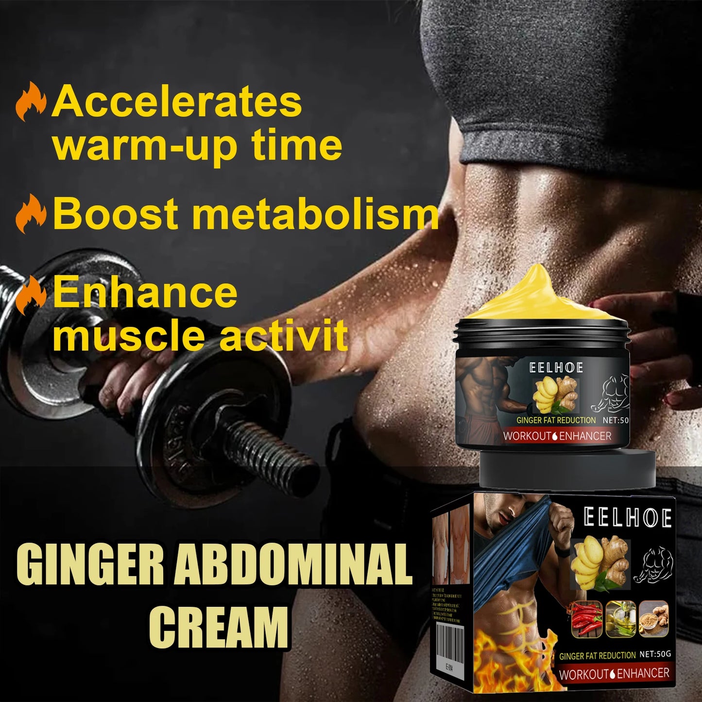 Abs Muscle Balm Promotes Abdominal Fat Burning Tightens Muscles Abdominal Body Skin Moisturizing Hydration Massage Care Balm