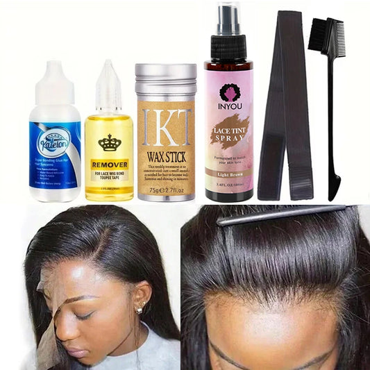 Waterproof Lace Wig Glue For Lace Front Wig 38ml Liquid Adhesive Hair Glue Wax Stick For Wig Lace Tint Spray Elastic Melt Band