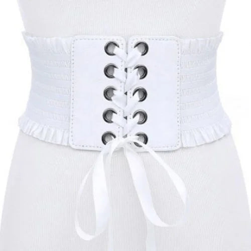 1 Pcs Elastic Belts For Woman Stretch Wide Belt Tassels Elastic Buckle Wide Dress Corset Waistband Women's High Waist Belt