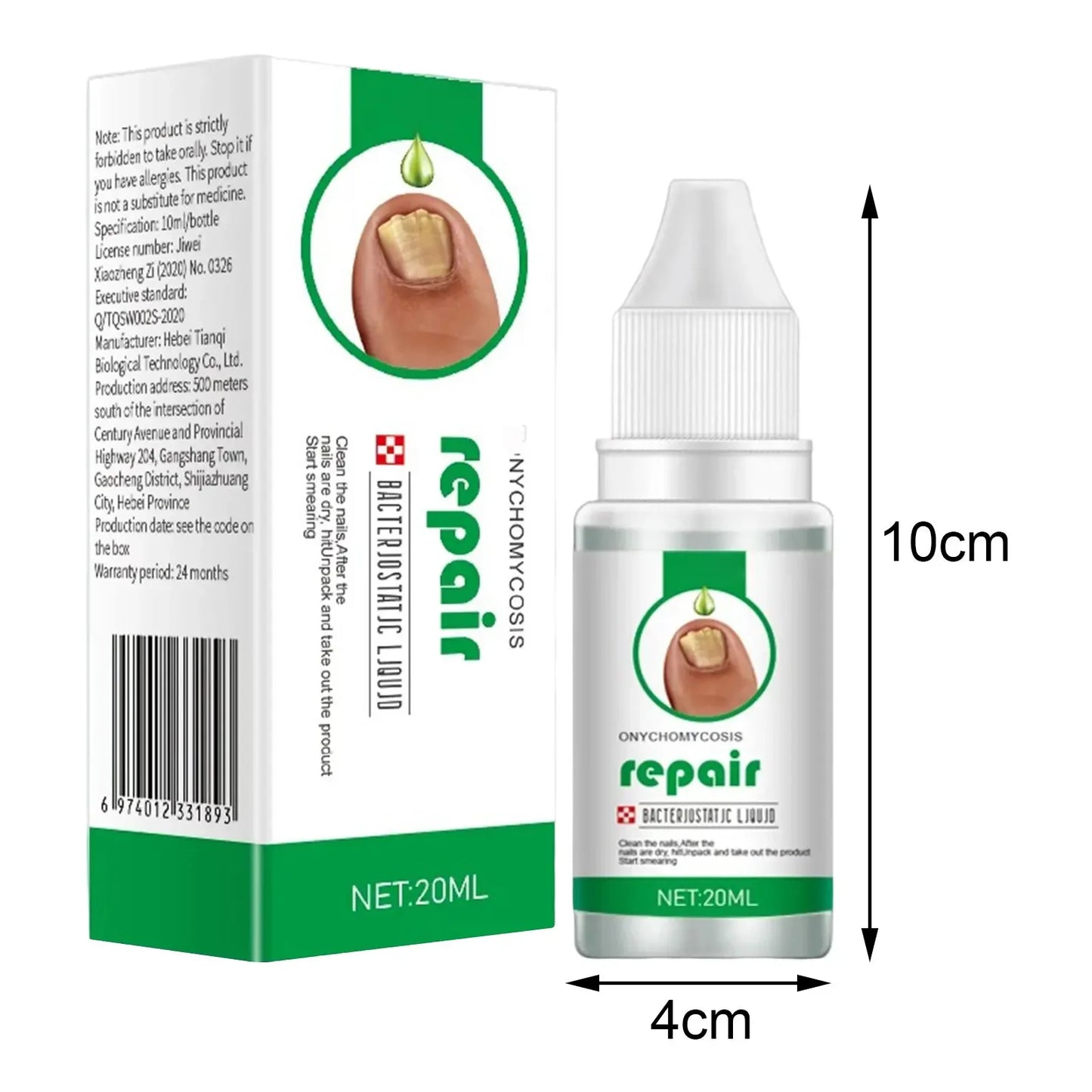 Nail Fungus Treatment 20ml Nails Repair Essence Liquid Renew Damaged Broken Cracked & Discolored Nails for Damaged Nail Uñas