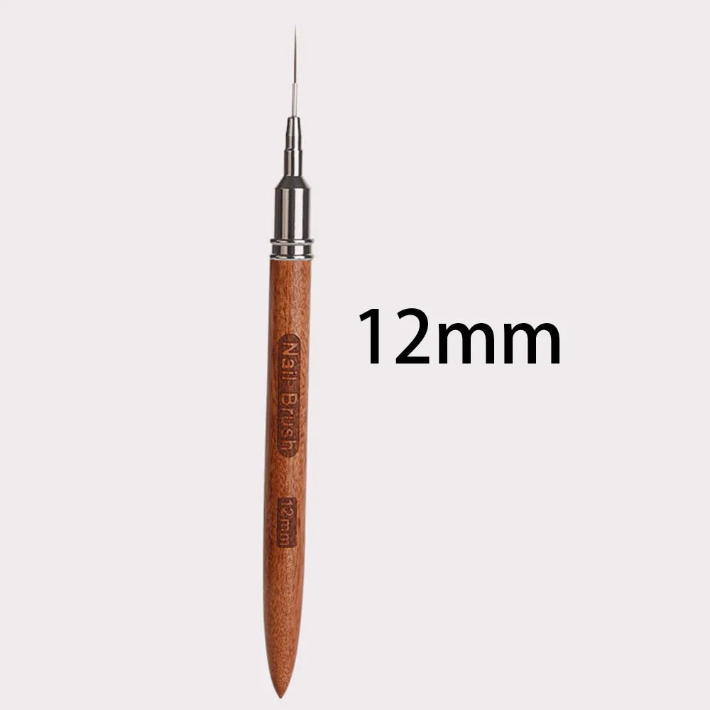 Nail Art Brushes Wood Nail Art Liner Brushes 4/8/12/20/25mm Painting Art Design Brush Super Thin Details Nail Pen Drawing Lines