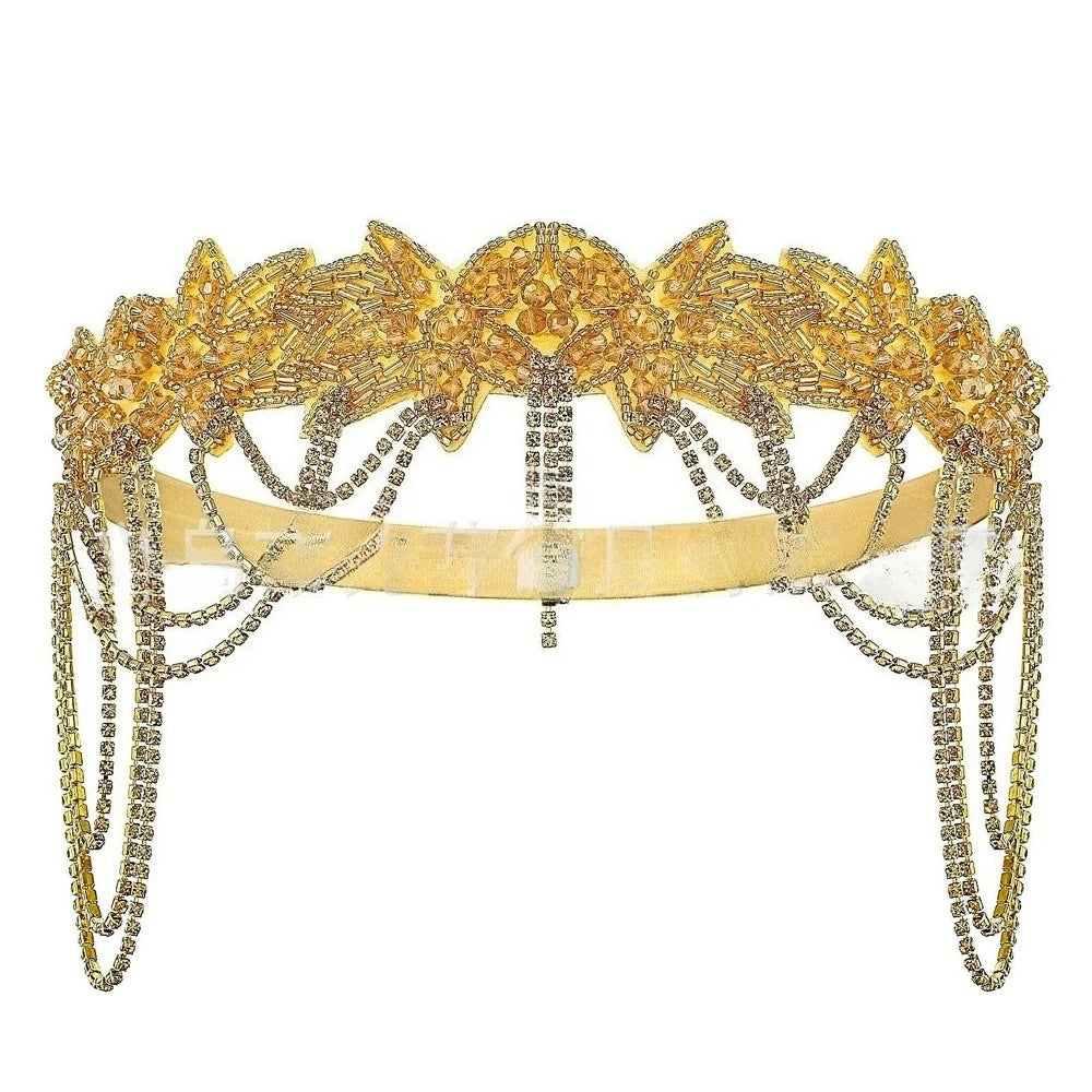 1920s Headband - Great Gatsby Rhinestone Fringe Hair Accessory