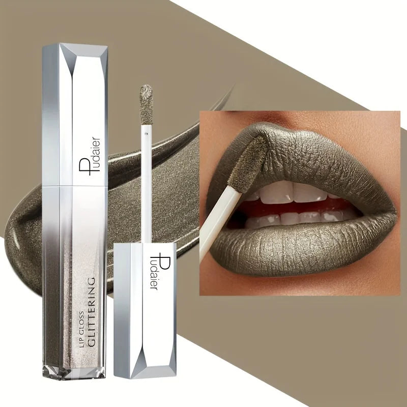 Sparkling Metallic Lip Gloss, Waterproof & Long-Lasting, Matte Lipstick Set, Non-Sticky, Party/Festival Makeup