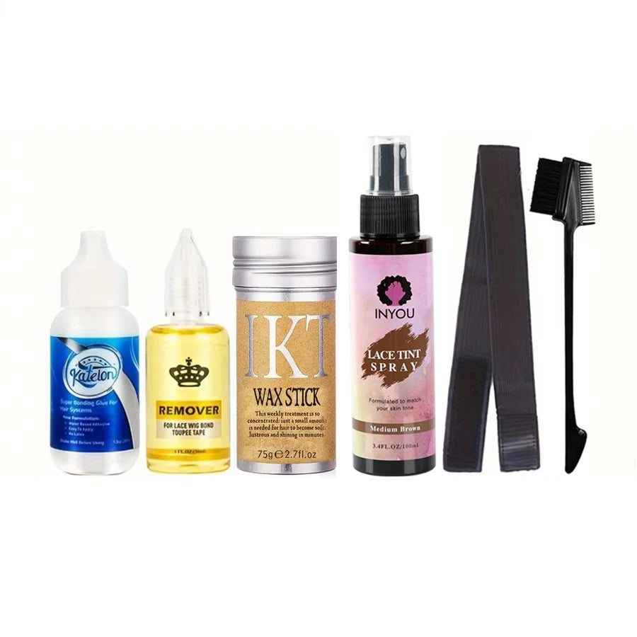 Waterproof Lace Wig Glue For Lace Front Wig 38ml Liquid Adhesive Hair Glue Wax Stick For Wig Lace Tint Spray Elastic Melt Band