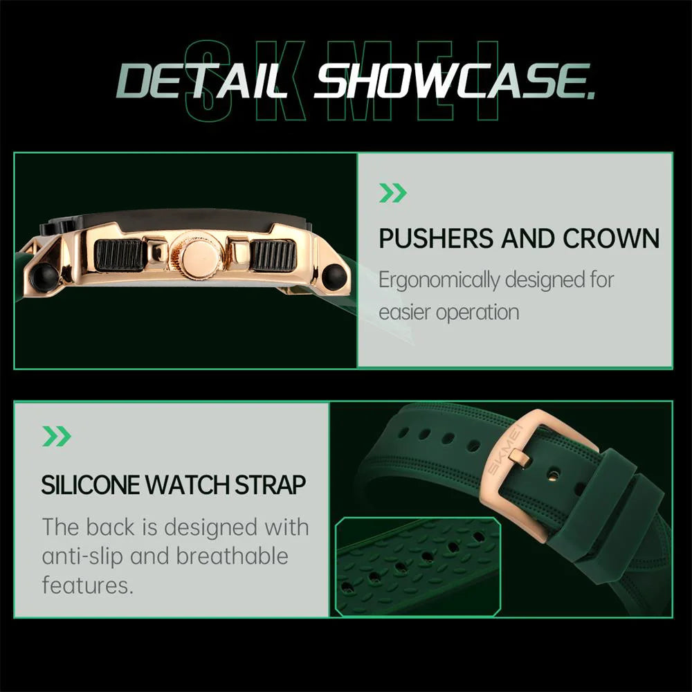 SKMEI Luxury Fashion Design Waterproof Time Clock Watches Male Fashion Cool Movement Quartz Watch For Men Women Date Wristwatch