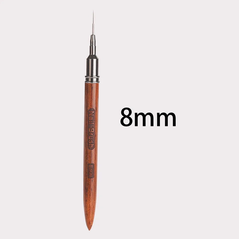 Nail Art Brushes Wood Nail Art Liner Brushes 4/8/12/20/25mm Painting Art Design Brush Super Thin Details Nail Pen Drawing Lines