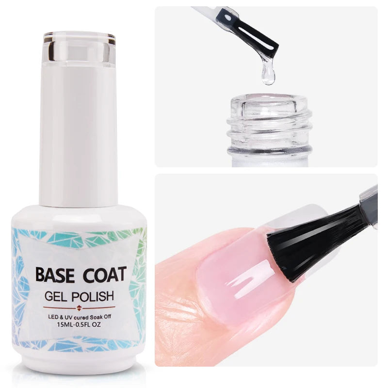 NEW Stain Resistant Gel Top Coat Gel Nail Polish UV Diamond Topcoat No Wipe Sealer Gel Finish Manicure Nail Art Salon Quality