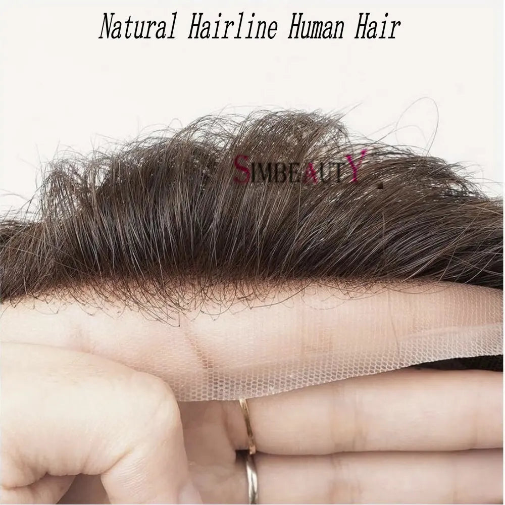 1B20 1B50 Grey Black Hair Breathable Q6 Human Hair Toupee for Men Natural Hairline Bleach Knots Swiss Lace Capillary Prosthesis