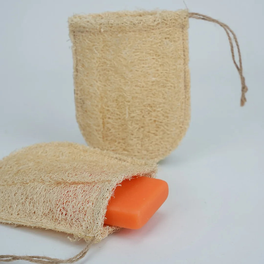 Natural Loofah Soap Foaming Bags Exfoliating Bath Washing Tools Shower Body Cleaning Bubble Helper Deep Cleaning Bath Supplies
