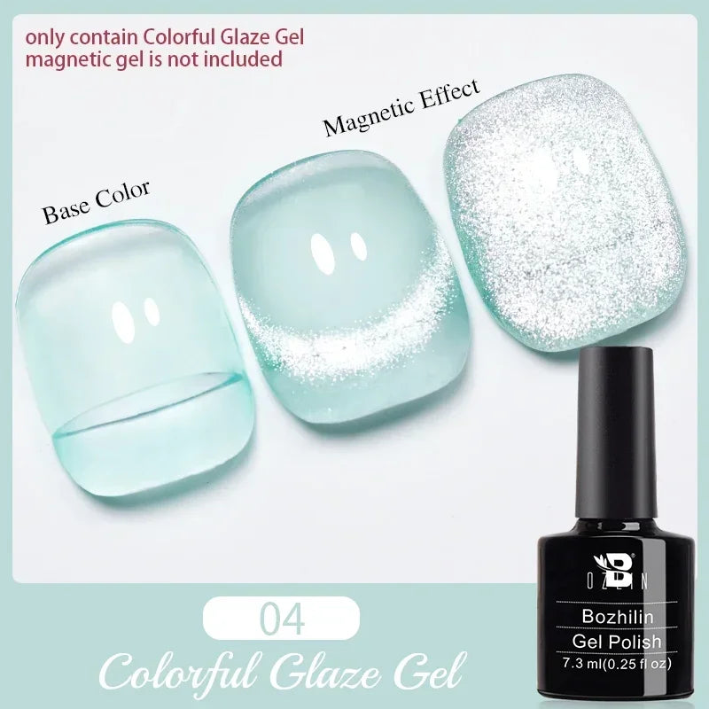 7.5ml Red Glitter Gel Nail Polish Crystal Semi Permanent Soak Off UV Gel Varnish Nail Art Manicure Base Matte Top Coat Vernis