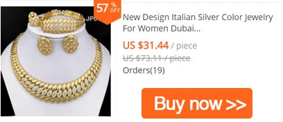 GZJPEI Tricolor Jewelry Set For Nigerian  Bridal Wedding Gift Hight Quality 18K Gold Plated Large Necklace Bracelet Earring Ring