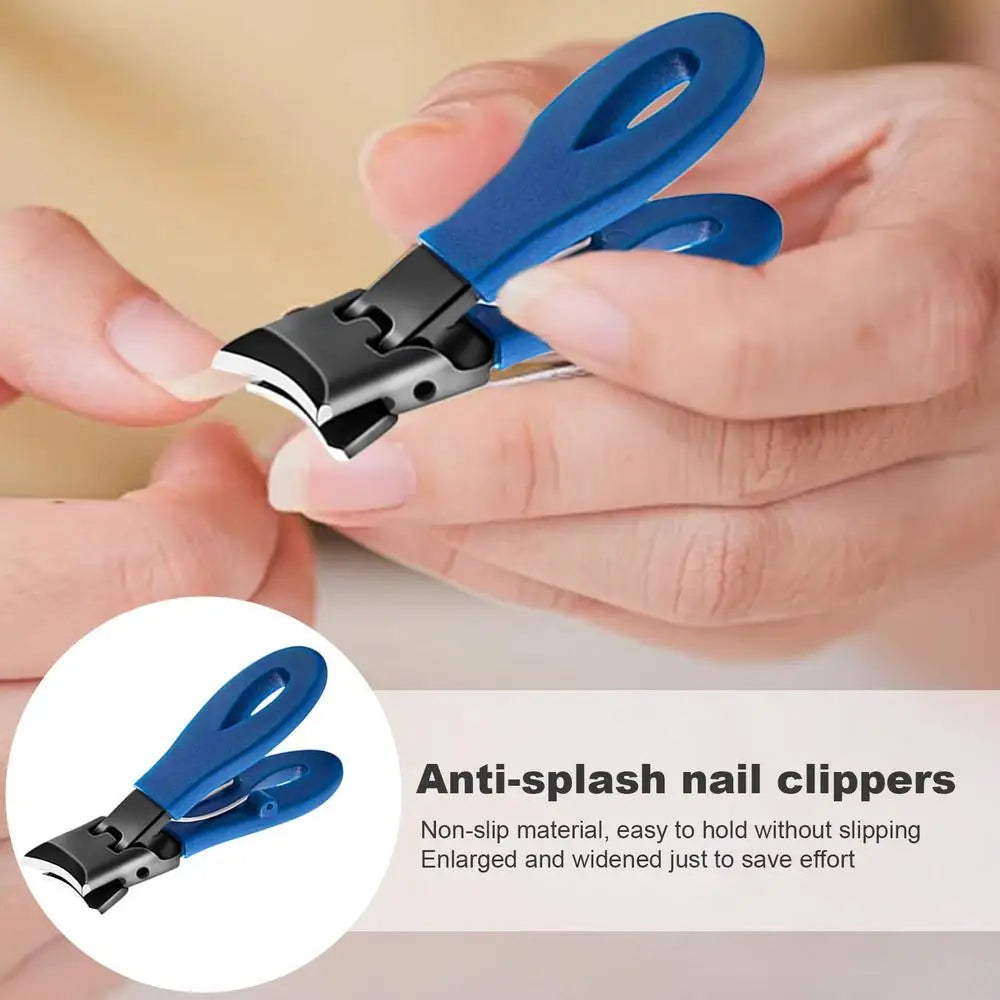 Slanted Nail Clippers Wide Jaw Opening Anti-Splash Slanted Nail Clippers Study Travel Slanted Toenail Trimmer for Men Women