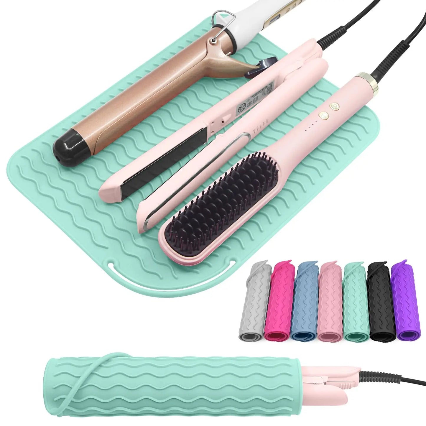 Silicone Heat Resistant Mat For Hair Insulation Mat Portable Hot Tools Pad Straightener Curling Stick Curler Flat Irons