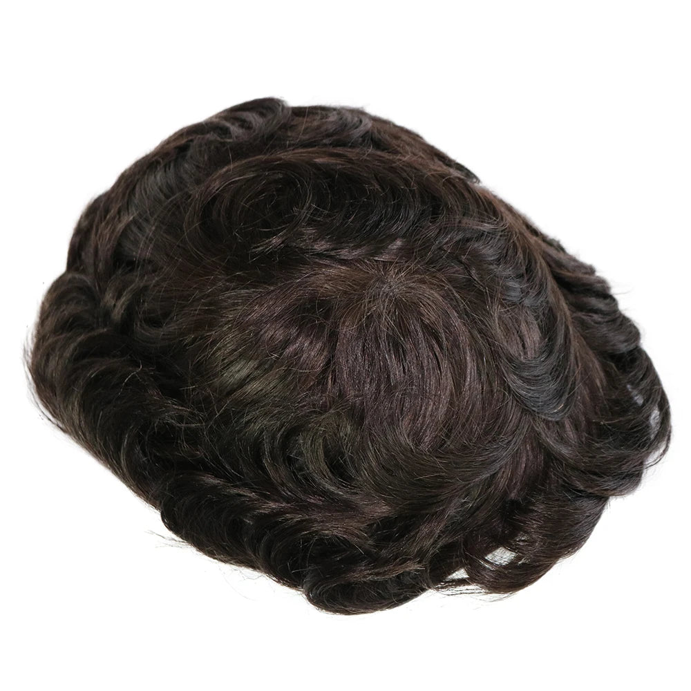 Men's Hair Replacement System - 30mm Wave Toupee with Skin Base