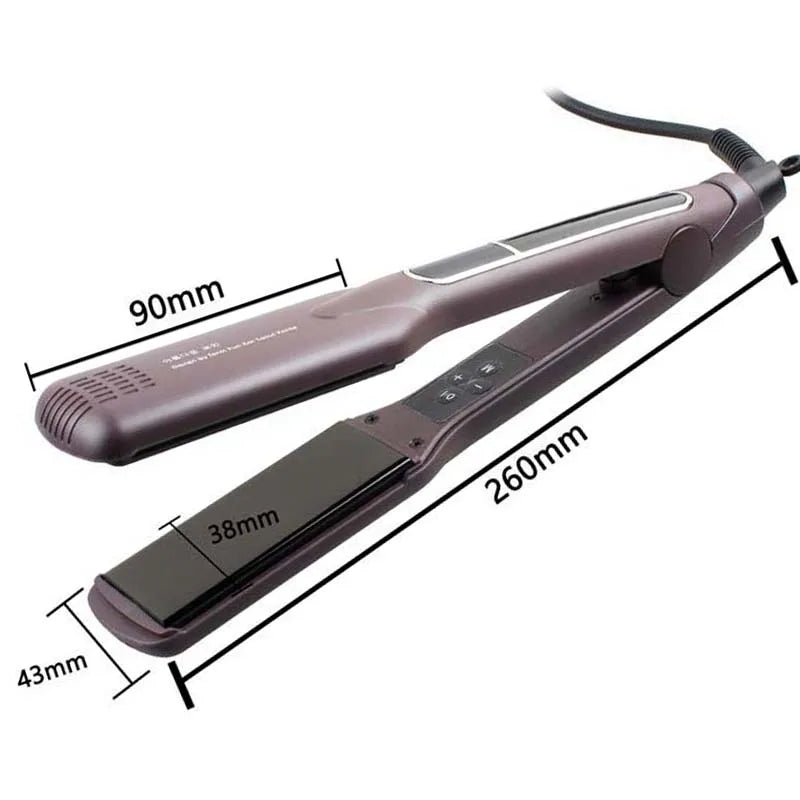 Hair Styler Flat Iron Curling Iron Hair Curler 2 in 1 with LCD Display Heating Plate Hair Straightener