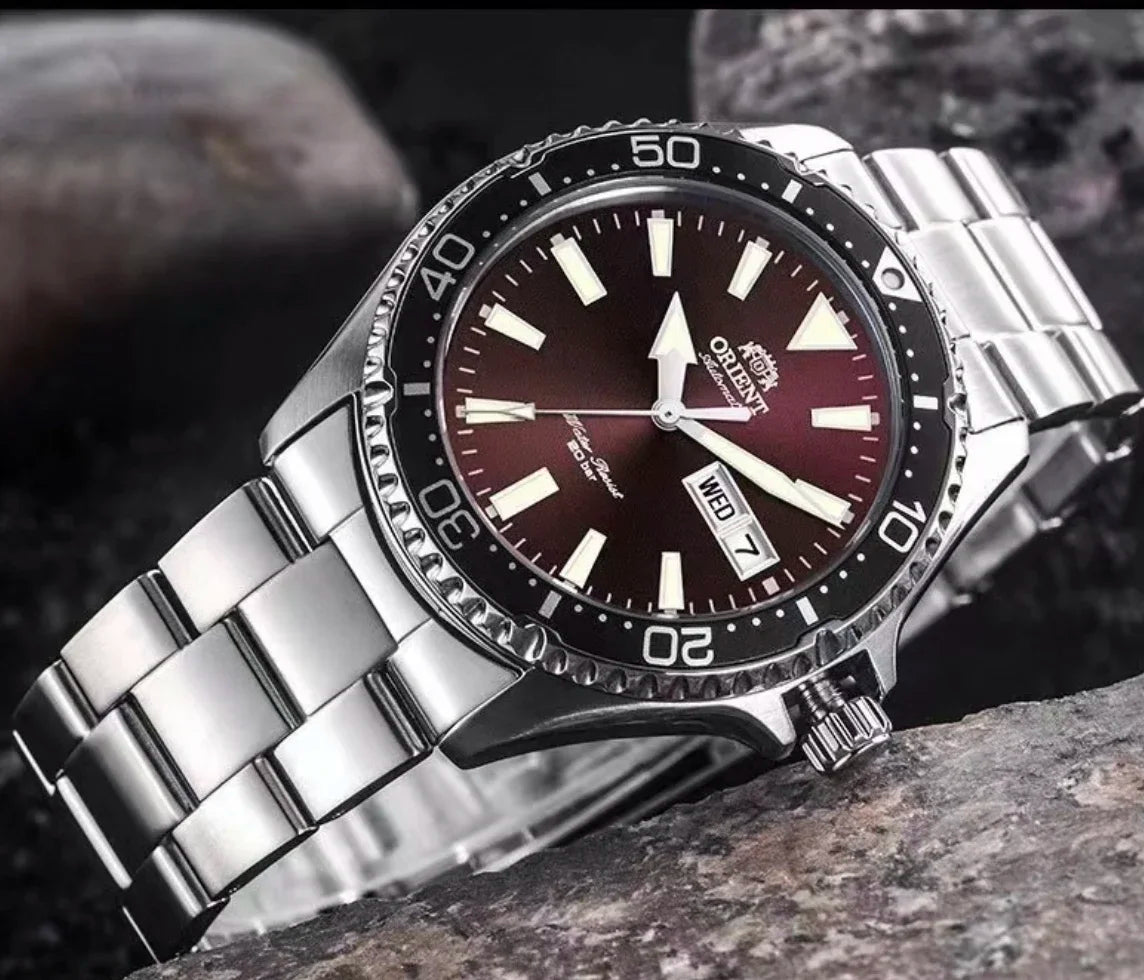 Orient Double Lion Fully Automatic Mechanical Watch Men's Green Water Ghost Watch Men's Diving Watch Original Imported 1:1