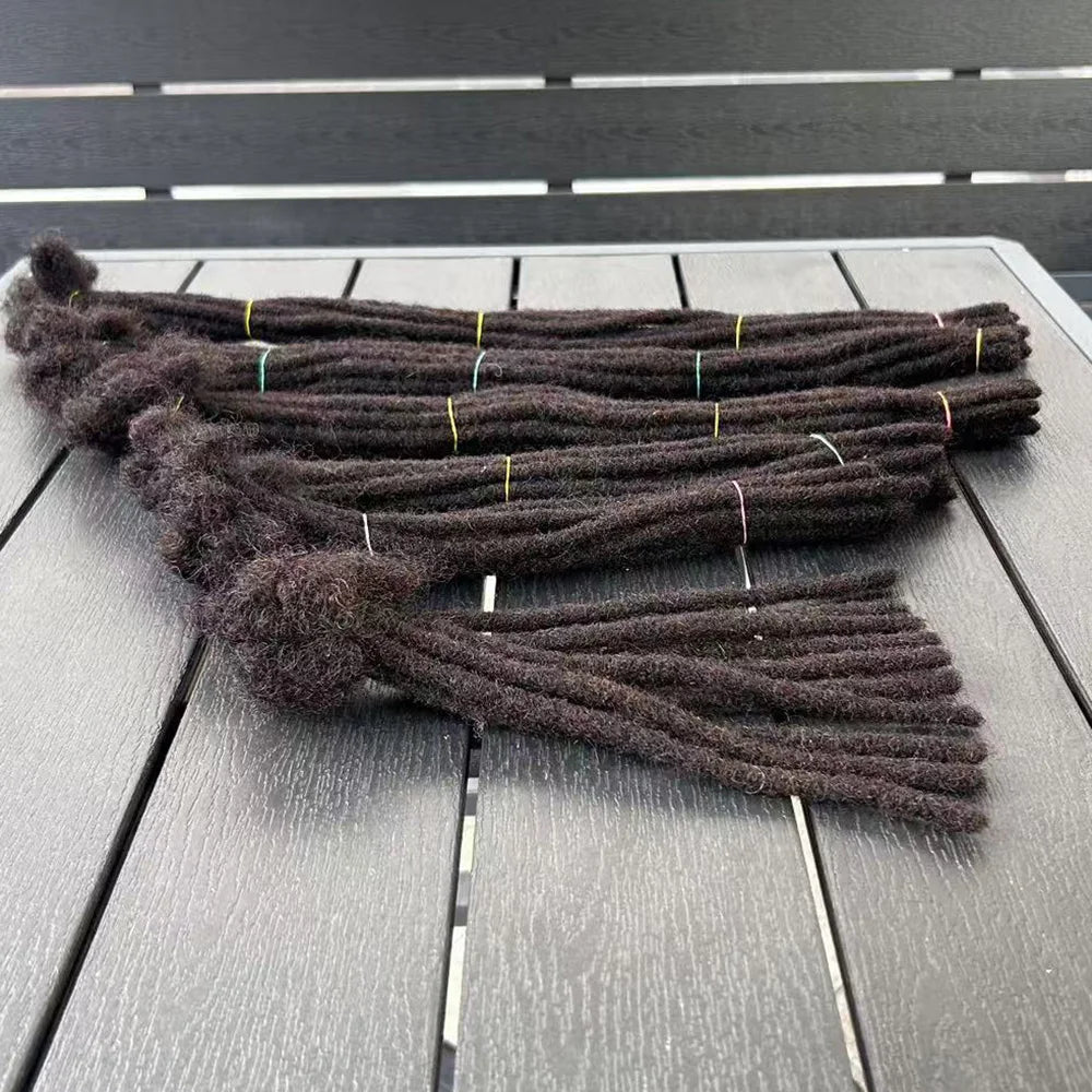 6-20 Inches Human Hair Dreadlocks Extensions Brazilian Real Human Hair Full Handmade Dreadlocks Braids Crochet for Men and Women