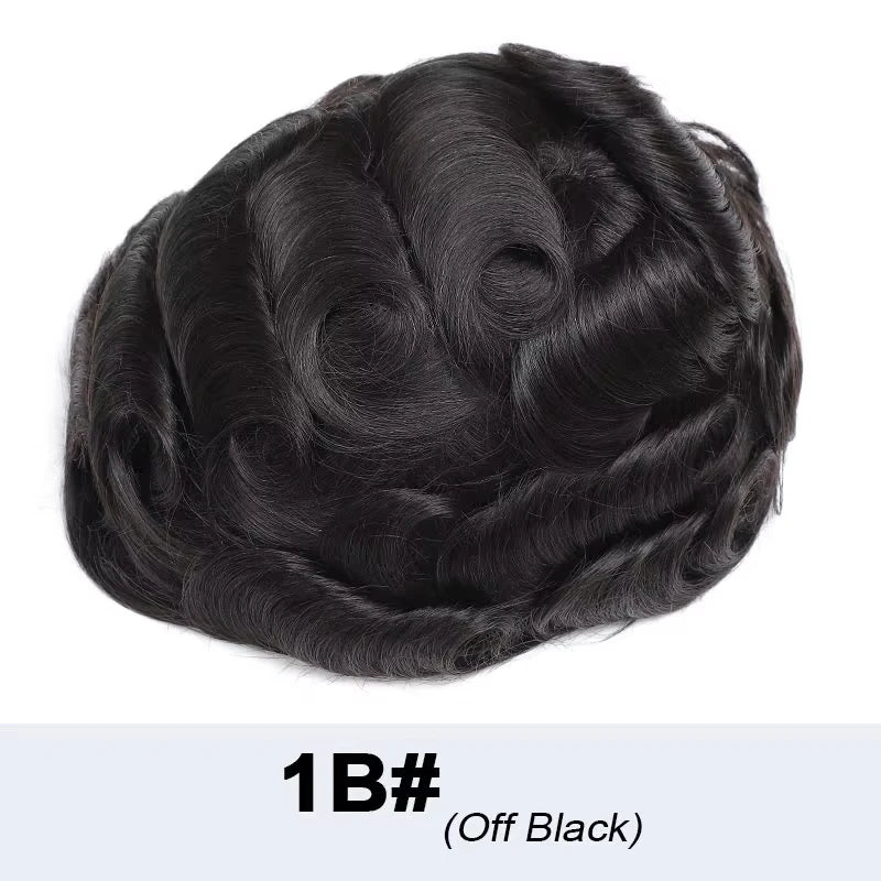Toupee for Men Mono & NPU Human Hair Pieces Hair units Male Hair Replacement System Hair Prosthesis