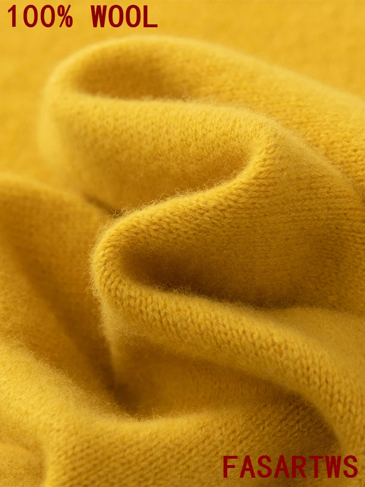 100% Wool Winter Scarf - Knitted Shawl Wrap